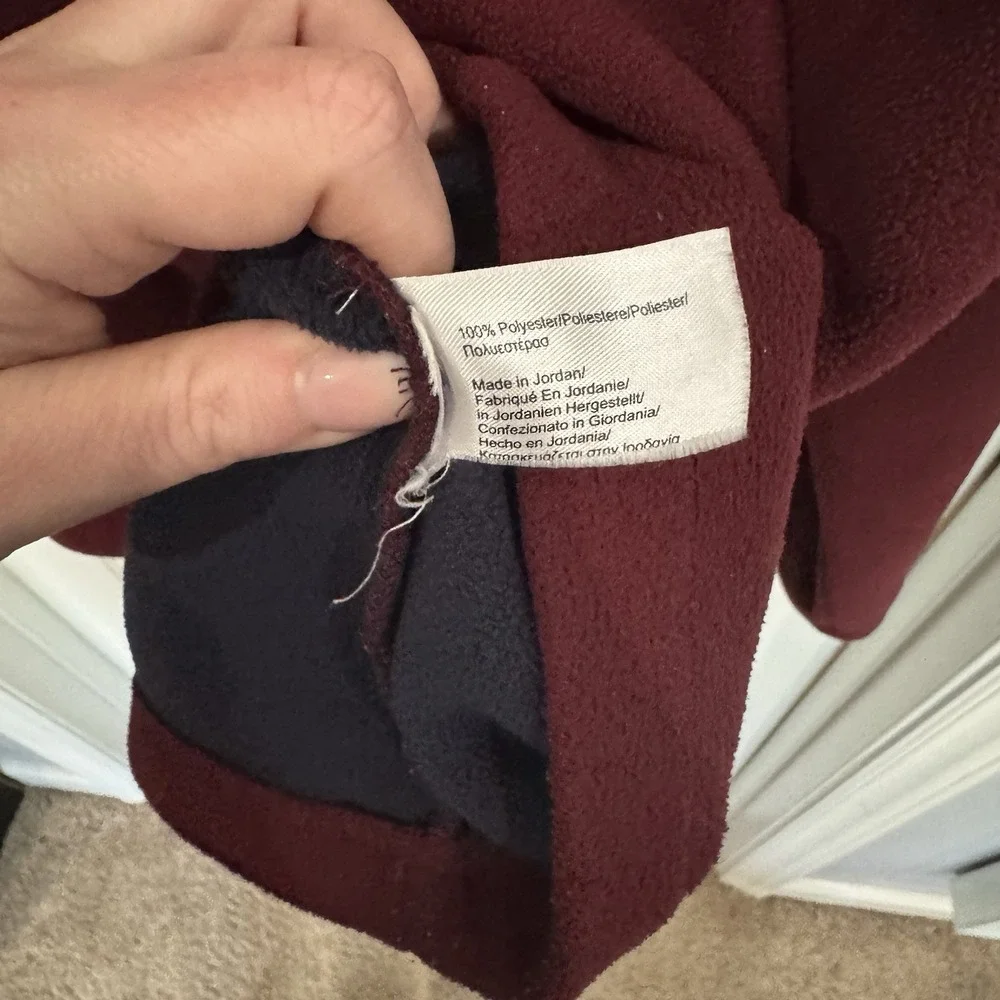 Brooks Brothers 346 Fleece Mens XXL 1/4 Zip Pullover Sweater Maroon Burgundy Red